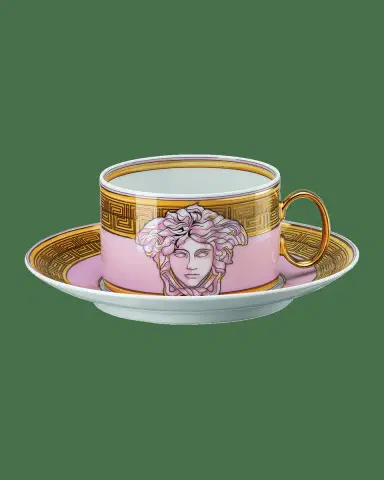 Versace Medusa Amplified Pink Coin Tea Cup and Saucer | Thumbnail 2