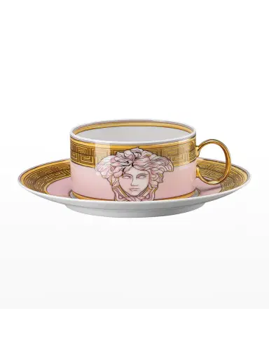 Versace Medusa Amplified Pink Coin Tea Cup and Saucer | Thumbnail 3