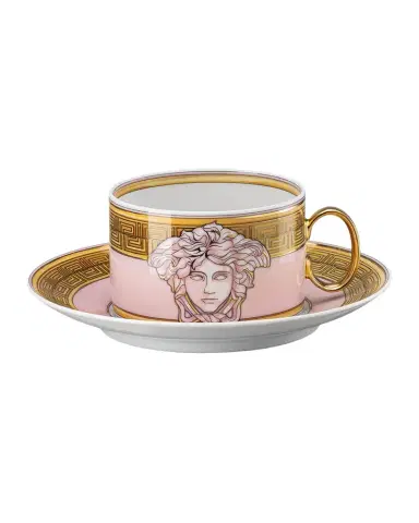 Versace Medusa Amplified Pink Coin Tea Cup and Saucer | Thumbnail 1