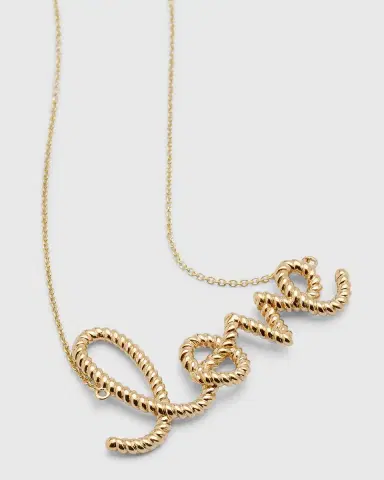 Sydney Evan 14K Big Love Script Rope Necklace | Thumbnail 3