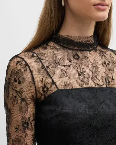 Adam Lippes Lace High-Neck Shirt w/ Attached Camisole | Thumbnail 5