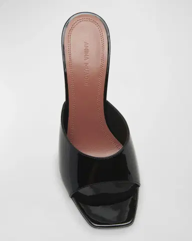 Amina Muaddi Lupita Patent Mule Sandals | Thumbnail 4 Amina Muaddi Lupita Patent Mule Sandals | Thumbnail 4