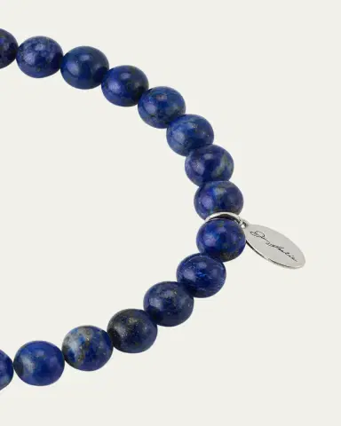 Jan Leslie Men's Lapis Lazuli Beaded Stretch Bracelet | Thumbnail 4