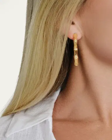 Anabel Aram Jewelry Bamboo Single Hoop Earrings | Thumbnail 2 Anabel Aram Jewelry Bamboo Single Hoop Earrings | Thumbnail 2