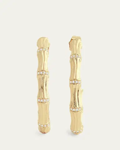 Anabel Aram Jewelry Bamboo Single Hoop Earrings | Thumbnail 4 Anabel Aram Jewelry Bamboo Single Hoop Earrings | Thumbnail 4