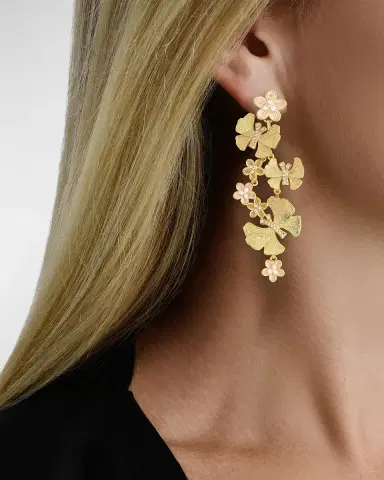 Anabel Aram Jewelry Butterfly with Flowers Dangle Earrings | Thumbnail 2 Anabel Aram Jewelry Butterfly with Flowers Dangle Earrings | Thumbnail 2