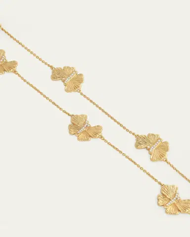 Anabel Aram Jewelry Butterfly Gold Station Necklace | Thumbnail 4