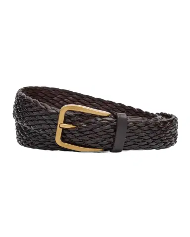 Brunello Cucinelli Men's Braided Leather Belt | Thumbnail 1 Brunello Cucinelli Men's Braided Leather Belt | Thumbnail 1