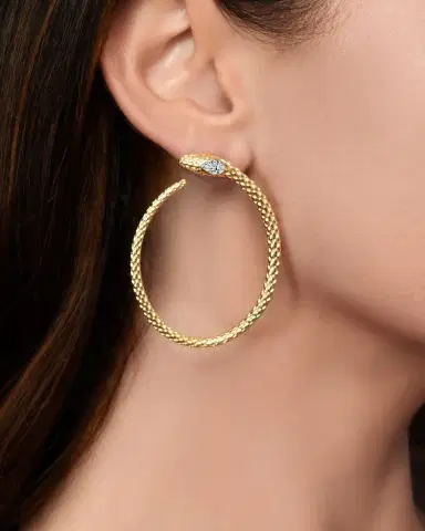 Anabel Aram Jewelry Serpent Hoop Earrings | Thumbnail 2
