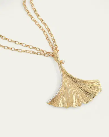 Anabel Aram Jewelry Ginkgo Pendant Necklace | Thumbnail 3