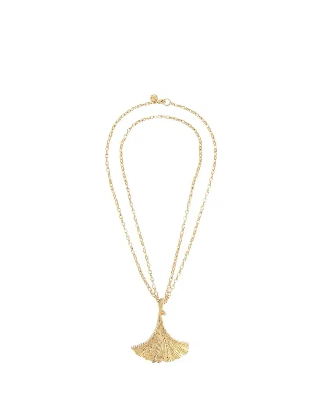 Anabel Aram Jewelry Ginkgo Pendant Necklace