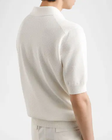 Dolce & Gabbana Men's Plaque Polo Shirt | Thumbnail 3 Dolce & Gabbana Men's Plaque Polo Shirt | Thumbnail 3