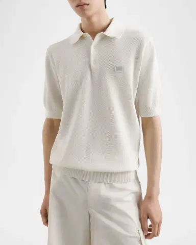 Dolce & Gabbana Men's Plaque Polo Shirt | Thumbnail 4 Dolce & Gabbana Men's Plaque Polo Shirt | Thumbnail 4