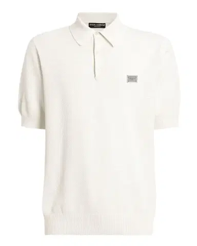 Dolce & Gabbana Men's Plaque Polo Shirt | Thumbnail 1 Dolce & Gabbana Men's Plaque Polo Shirt | Thumbnail 1