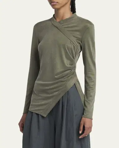 Giorgio Armani Asymmetric Jersey Long-Sleeve Top | Thumbnail 4 Giorgio Armani Asymmetric Jersey Long-Sleeve Top | Thumbnail 4