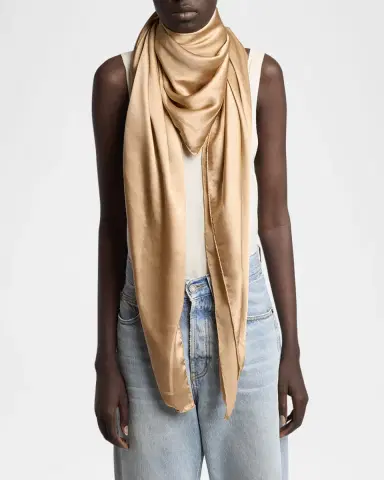 Saint Laurent Silk YSL Printed Silk Scarf | Thumbnail 2