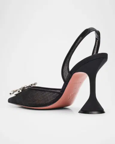 Amina Muaddi Begum Mesh Ornament Slingback Pumps | Thumbnail 3 Amina Muaddi Begum Mesh Ornament Slingback Pumps | Thumbnail 3
