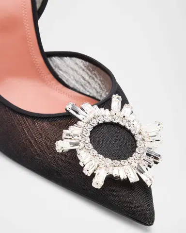 Amina Muaddi Begum Mesh Ornament Slingback Pumps | Thumbnail 4 Amina Muaddi Begum Mesh Ornament Slingback Pumps | Thumbnail 4