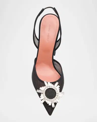 Amina Muaddi Begum Mesh Ornament Slingback Pumps | Thumbnail 5 Amina Muaddi Begum Mesh Ornament Slingback Pumps | Thumbnail 5