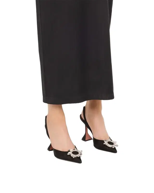 Amina Muaddi Begum Mesh Ornament Slingback Pumps