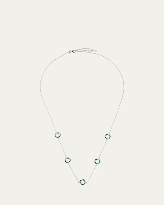 Jan Leslie Lapis, Blue MOP and Turquoise Dash Circle Five-Station Necklace