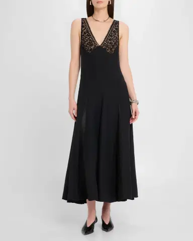Maria McManus V-Neck Lace But Midi Dress | Thumbnail 4 Maria McManus V-Neck Lace But Midi Dress | Thumbnail 4