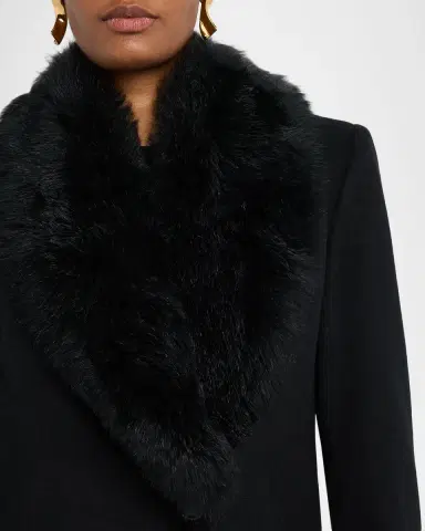 Sofia Cashmere Single-Breasted Coat with Shearling Collar | Thumbnail 5 Sofia Cashmere Single-Breasted Coat with Shearling Collar | Thumbnail 5