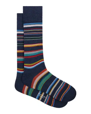 Paul Smith Men's Martin Signature Stripe Cotton Crew Socks | Thumbnail 2 Paul Smith Men's Martin Signature Stripe Cotton Crew Socks | Thumbnail 2