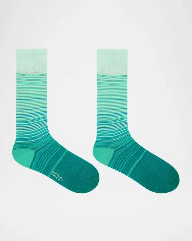 Paul Smith Men's Marcel Ombre Thin Stripe Cotton Crew Socks | Thumbnail 3