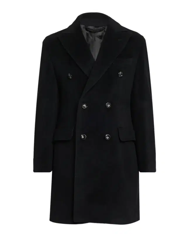 Men's Wool and Mohair Double-Breasted Overcoat
