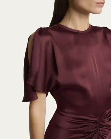 Victoria Beckham Gathered Waist Satin Maxi Dress | Thumbnail 5 Victoria Beckham Gathered Waist Satin Maxi Dress | Thumbnail 5