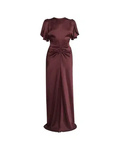 Victoria Beckham Gathered Waist Satin Maxi Dress | Thumbnail 1 Victoria Beckham Gathered Waist Satin Maxi Dress | Thumbnail 1