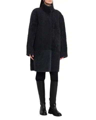 Lafayette 148 New York Stand-Collar Reversible Shearling Coat | Thumbnail 1
