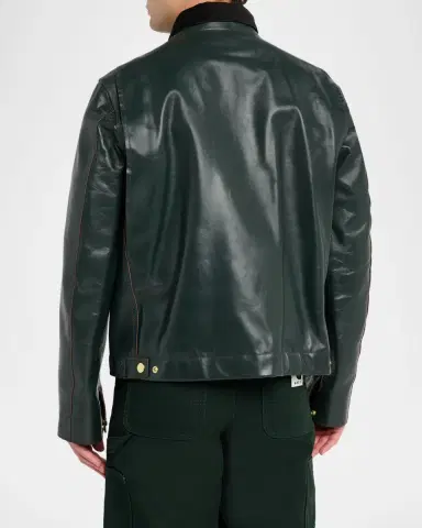 SACAI x CARHARTT WIP Men's Leather Moto Jacket | Thumbnail 2 SACAI x CARHARTT WIP Men's Leather Moto Jacket | Thumbnail 2
