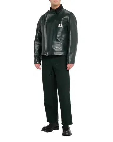 SACAI x CARHARTT WIP Men's Leather Moto Jacket | Thumbnail 1 SACAI x CARHARTT WIP Men's Leather Moto Jacket | Thumbnail 1