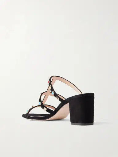 Valentino Garavani Rockstud 60 Embellished Leather Mules | Thumbnail 3