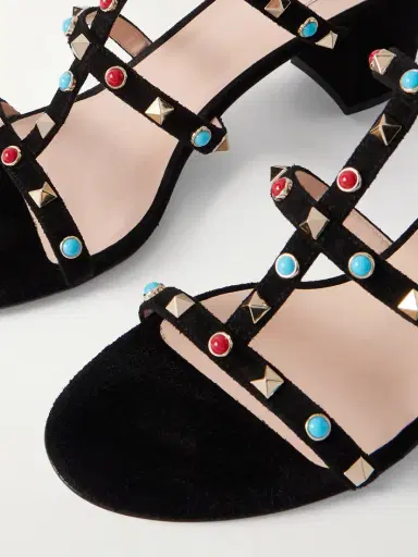 Valentino Garavani Rockstud 60 Embellished Leather Mules | Thumbnail 5