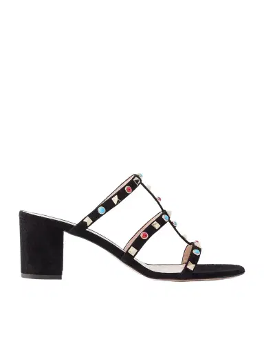 Valentino Garavani Rockstud 60 Embellished Leather Mules | Thumbnail 1