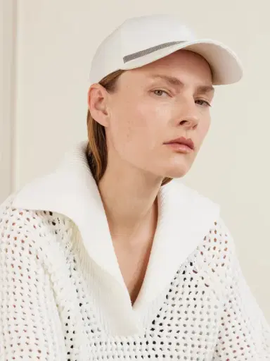 Brunello Cucinelli Bead-embellished Cotton-blennd Twill Baseball Cap | Thumbnail 2