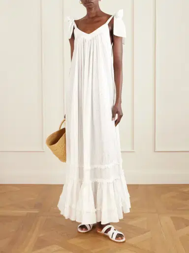 Cristiano Marcheli Bella Ruffled Tiered Broderie Anglaise Cotton Maxi Dress | Thumbnail 2