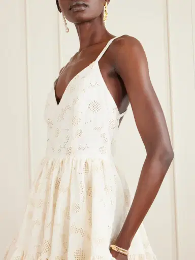 Cristiano Marcheli Fernanda Open-back Ruffled Broderie Anglaise Cotton Mini Dress | Thumbnail 4 Cristiano Marcheli Fernanda Open-back Ruffled Broderie Anglaise Cotton Mini Dress | Thumbnail 4