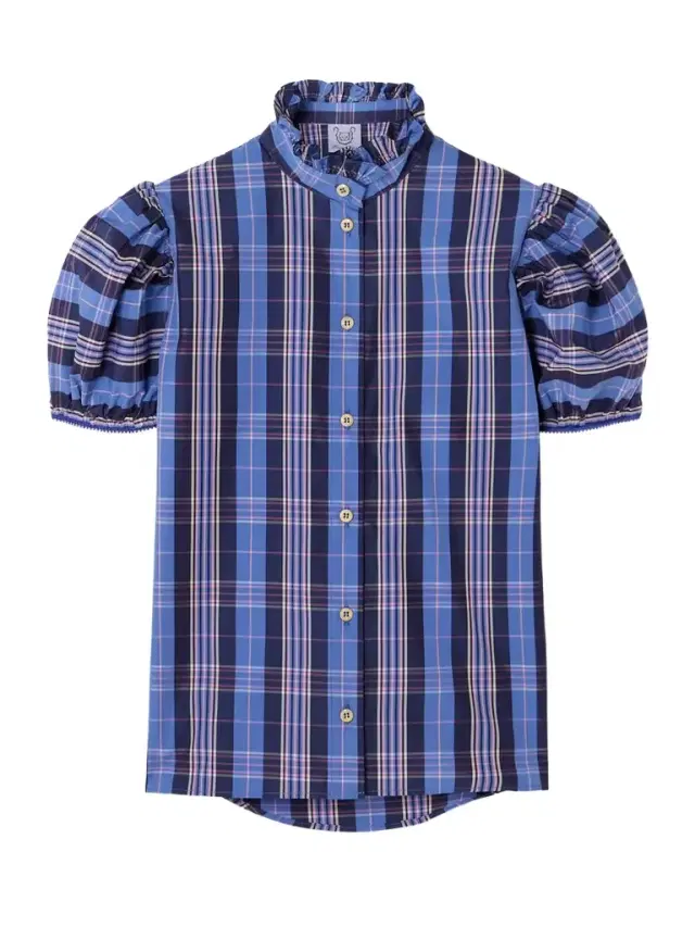 Vike Ruffled Checked Cotton-blend Poplin Blouse