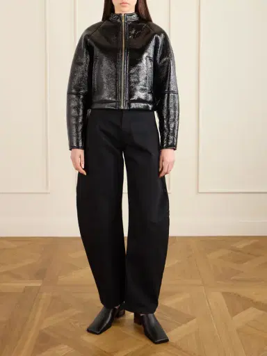 Alaïa Cropped Shearling Bomber Jacket | Thumbnail 2