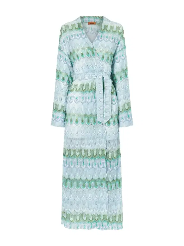 Belted Metallic Crochet-knit Kaftan Belted Metallic Crochet-knit Kaftan