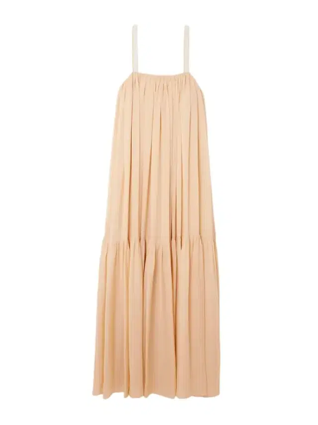 Ruched Tiered Silk Maxi Dress