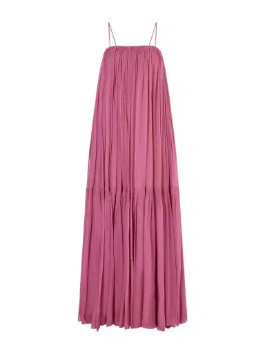 Chloé Tiered Pleated Silk-chiffon Maxi Dress | Thumbnail 1 Chloé Tiered Pleated Silk-chiffon Maxi Dress | Thumbnail 1
