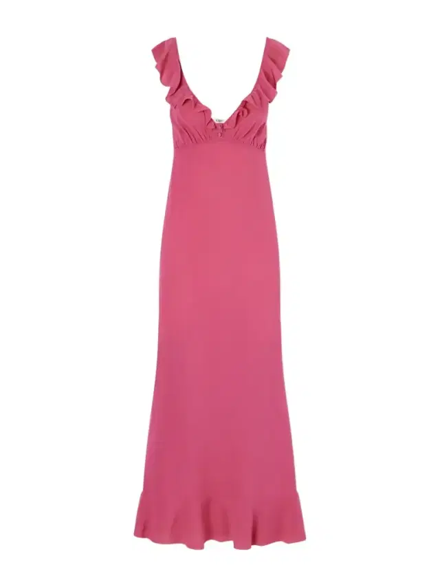 Ruffled Silk-chiffon Midi Dress