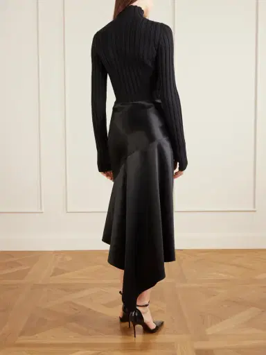 Alaïa Asymmetric Silk-satin Skirt | Thumbnail 3