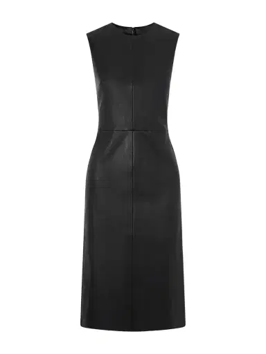 STOULS Eva Paneled Leather Midi Dress | Thumbnail 1 STOULS Eva Paneled Leather Midi Dress | Thumbnail 1