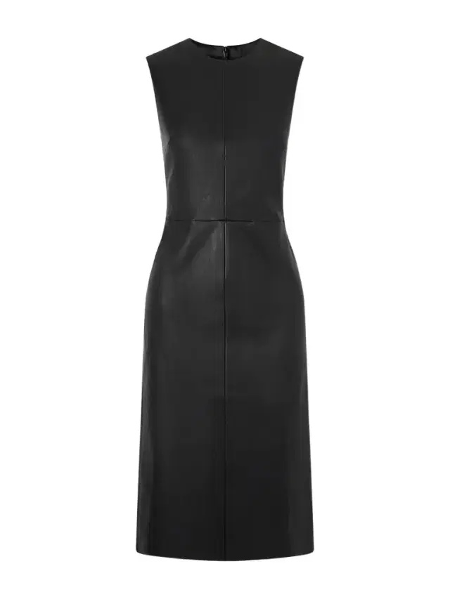 Eva Paneled Leather Midi Dress Eva Paneled Leather Midi Dress